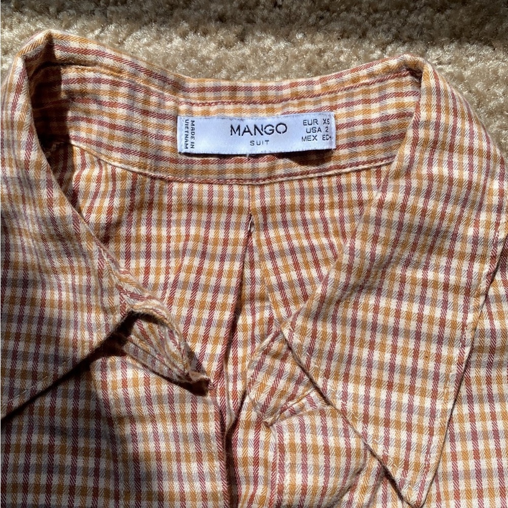 Mango Women Checked high quality cotton Shirt XS